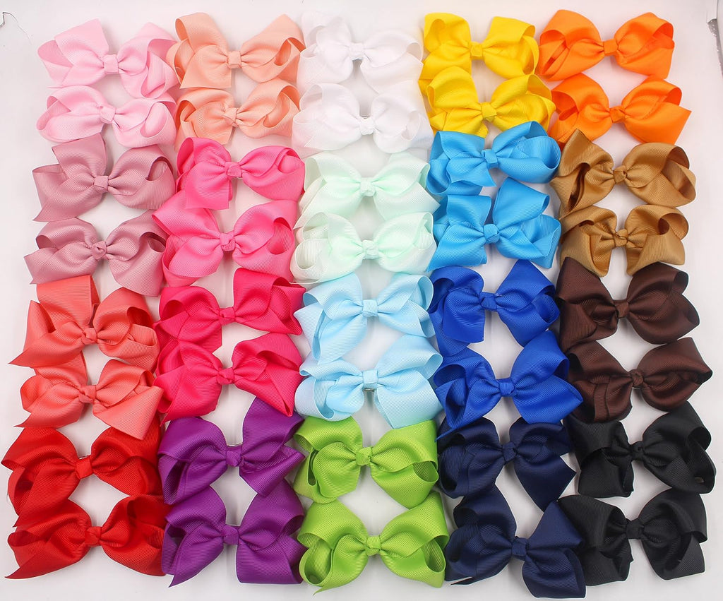 40PCS 4.5 Inch Hair Bows for Girls Toddler Hair Accessories in Pairs