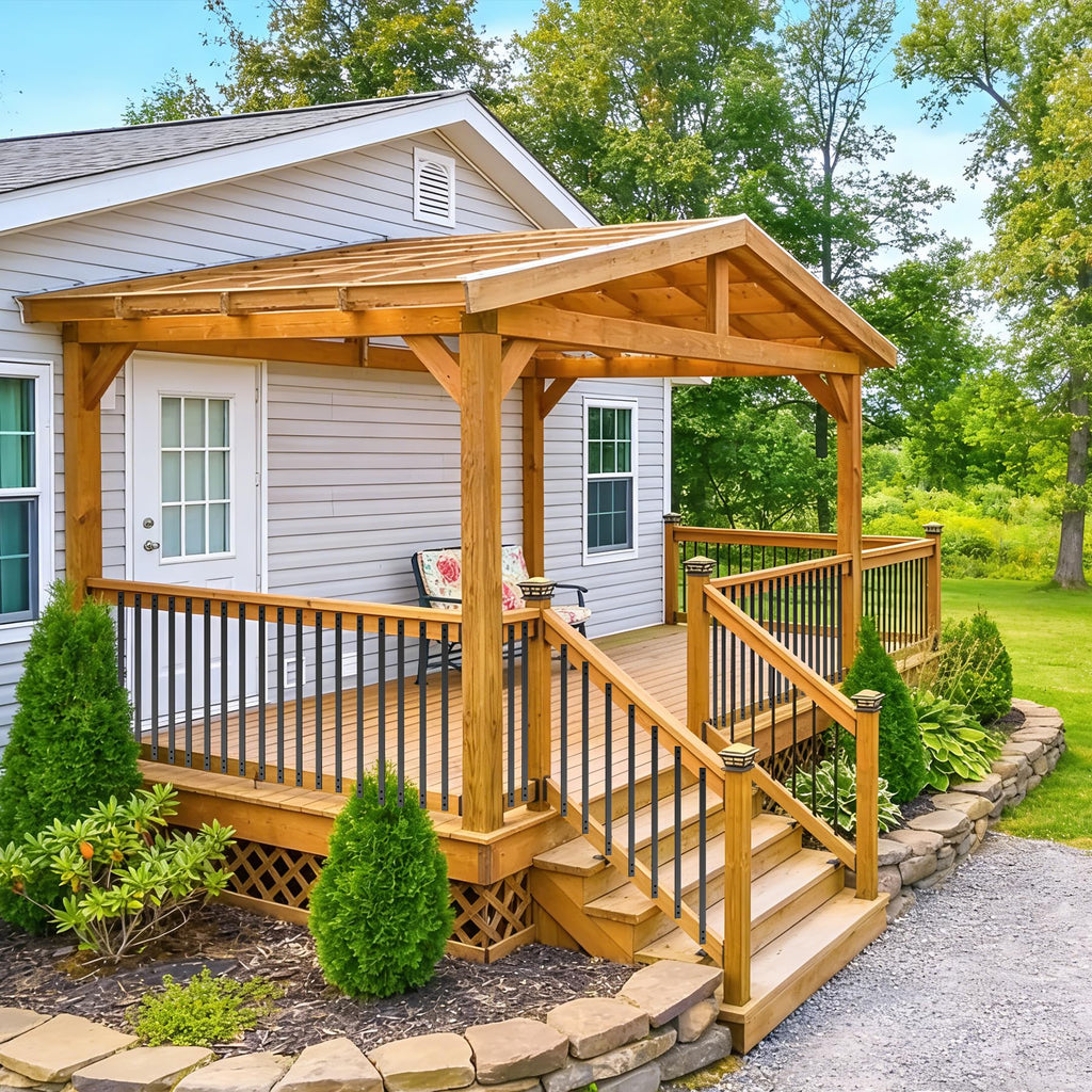 26 Pack Metal Deck Spindles, 29.5 "Heavy Duty Railing, Flat Straight Baluster with Black Screws, Outdoor Deck Railing