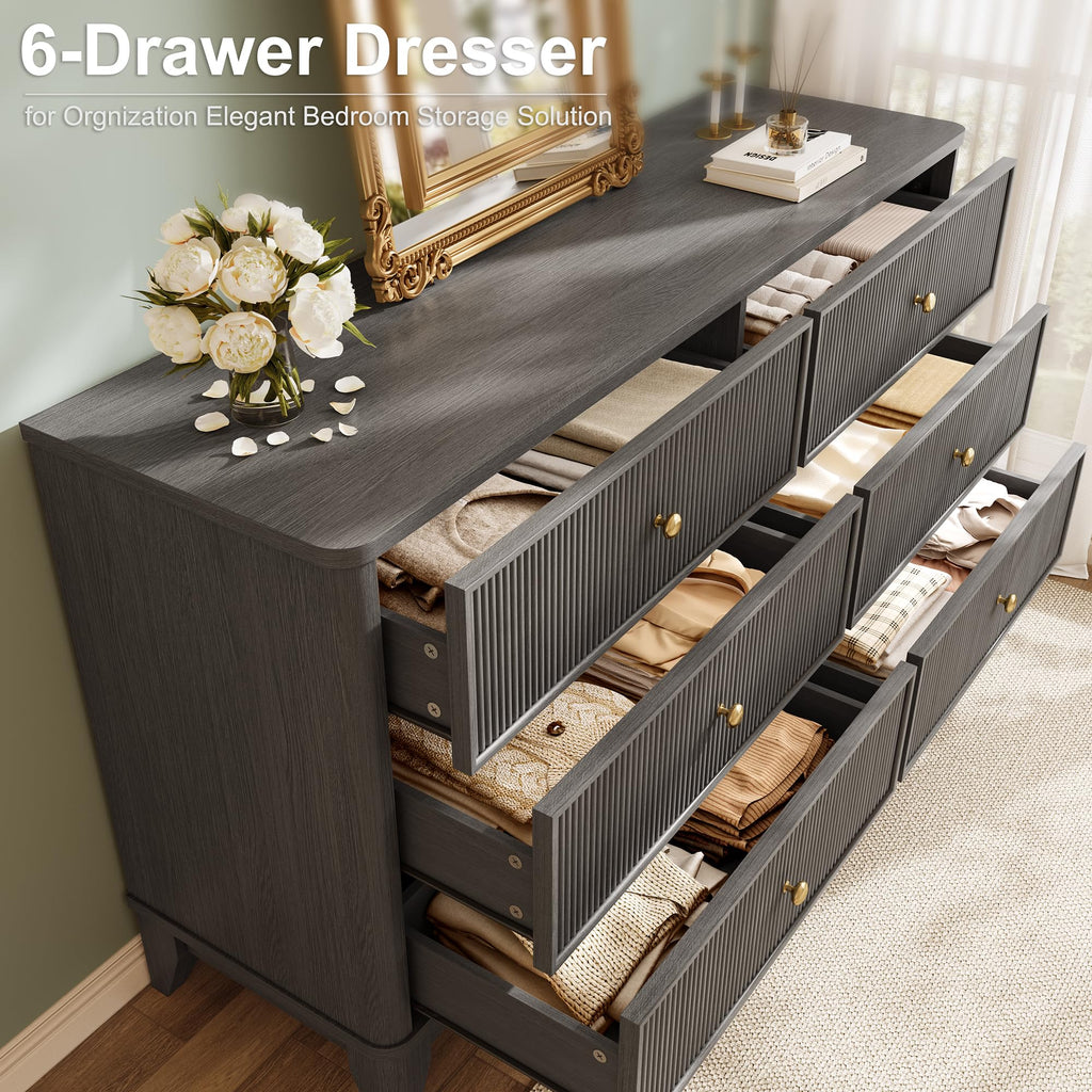 6 Drawers Dresser (Black)