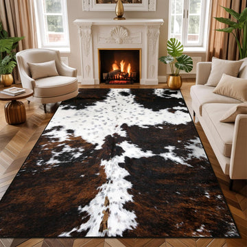 Western Area Rug Large Cow Print Non Slip Washable Rugs Ultra-Soft Low Pile Indoor Floor Mat Carpet s Playroom