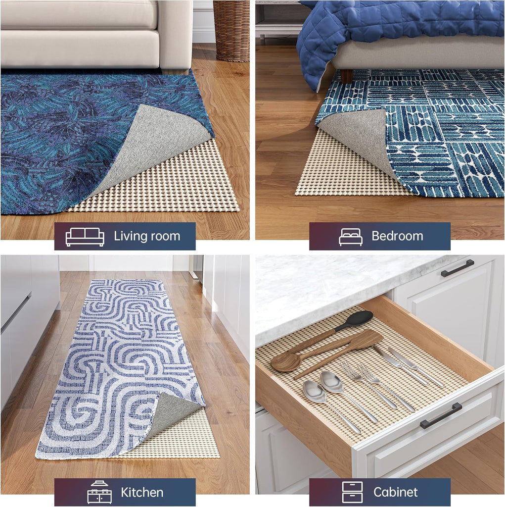 Non-Slip Rug Pad Gripper 2x8 Ft - Set of 16