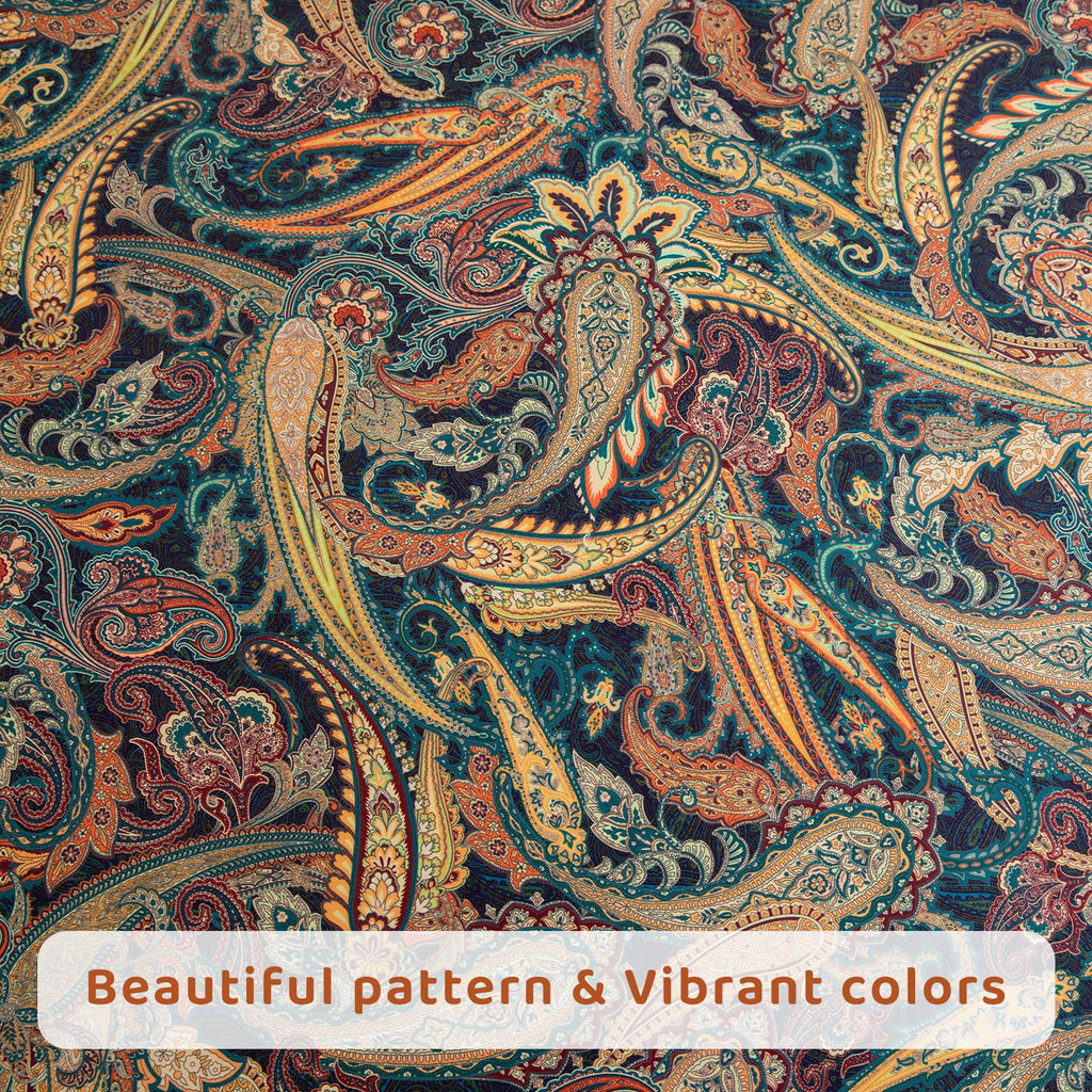 Boho Bed Sheets Queen Size - 100% Egyptian Cotton Sheets Elegant Paisley Flower Pattern Printed Bedding Sheets Queen