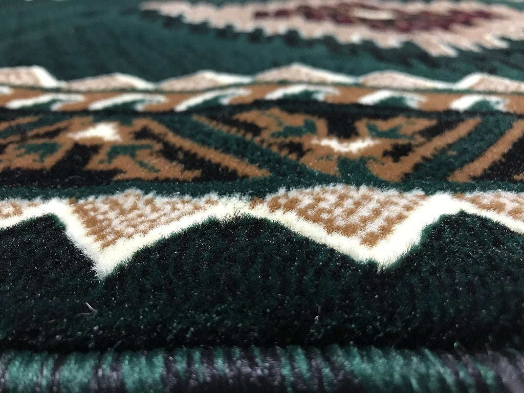 Southwest Native American Oval Area Rug Hunter Dark Green Design D143 (3 Feet X 4 Feet 7 Inch)