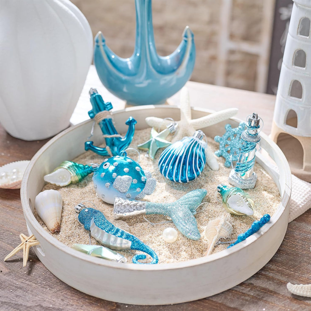 Summer Tree Ornaments Christmas in July Decorations - Set of 12