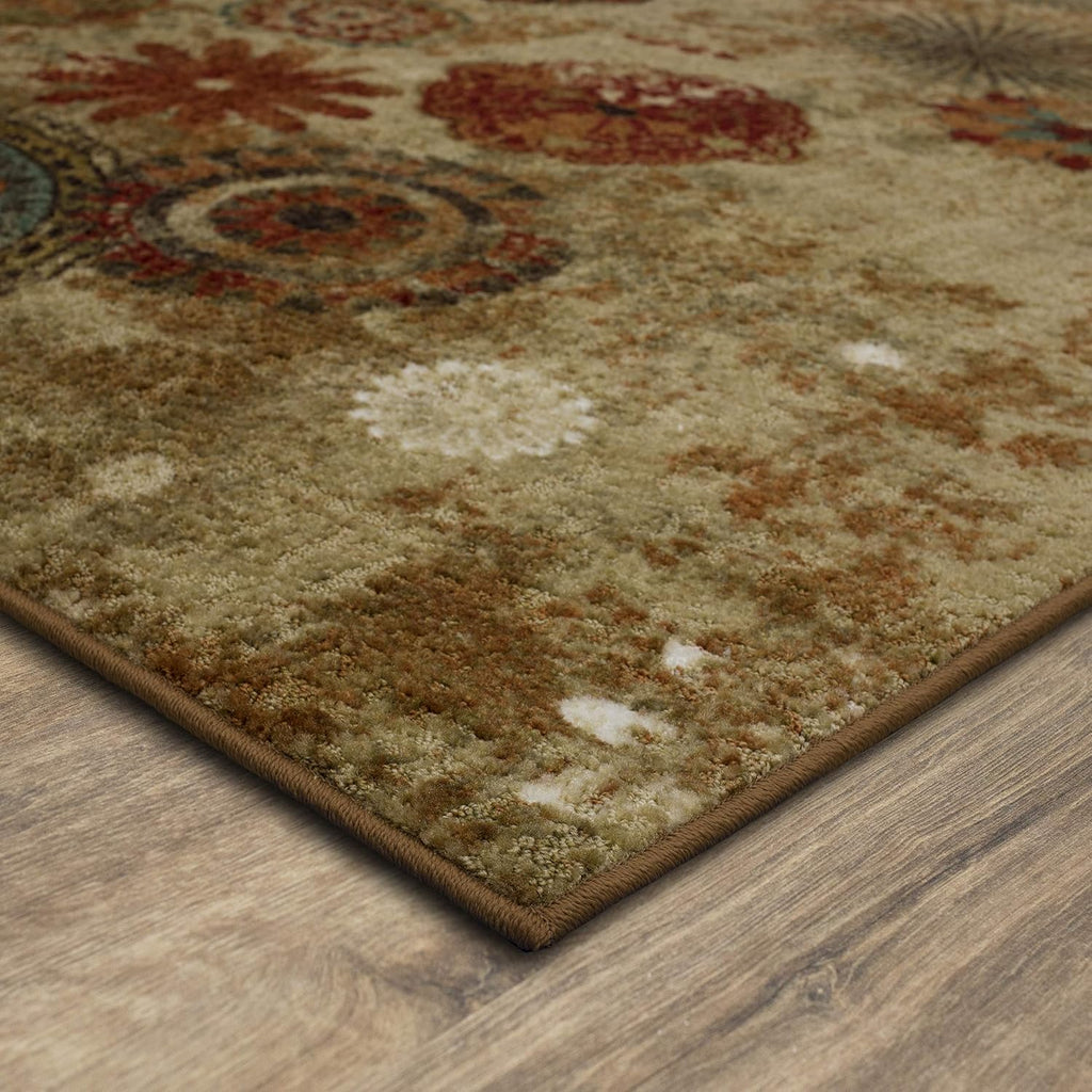 Caravan Ornamental Floral Medallion 1' 8" x 2' 10" Area Rug - Orange - Perfect