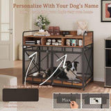 Dog Crate Furniture, 48" Heavy Duty Wooden Dog Crate End Table, XL Dog Kennel Furniture Large Breed