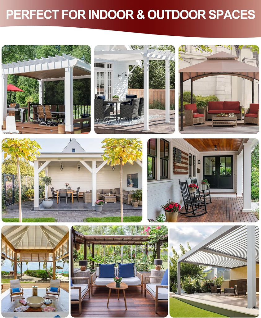White Grommet Outdoor Curtains Waterproof 8 Pcs 54x84 In | Weatherproof Balcony Outside Curtains, Poolside Privacy