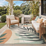 Outdoor & Indoor Area Rug 5'x8', Waterproof, Non-Shedding, Easy Cleaning, Leaf Mat for Patio, Living