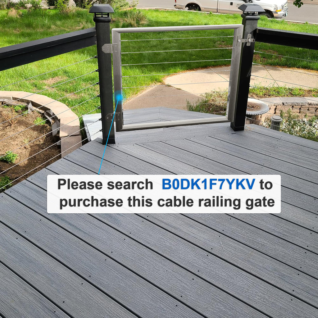 T316-Stainless Steel Adjustable Angle 1/8" Cable Railing Kit/Hardware for Wood Post, Marine Grade (30 Pack)