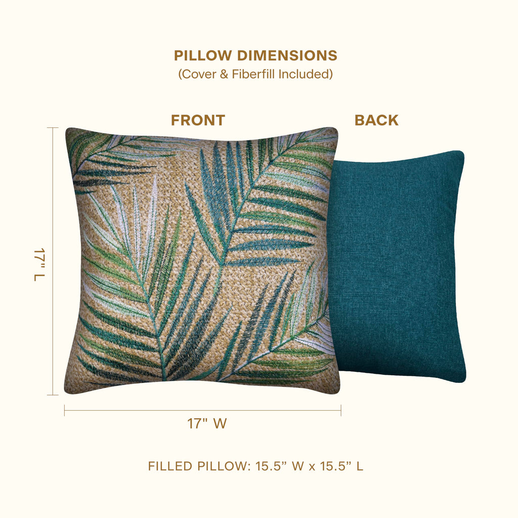 Outdoor Square Toss Pillows Furniture, 17 x 17, 2-Pack