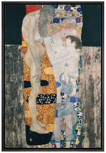 Framed Canvas Print Wall Art Three Ages of Woman, 1905 Gustav Klimt Classic Illustrations Fine Art Decorative Vintage
