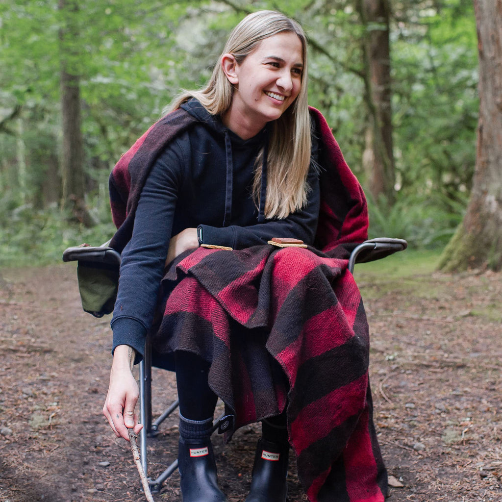 Backwoods Military Wool Blanket (Red Buffalo, Twin)