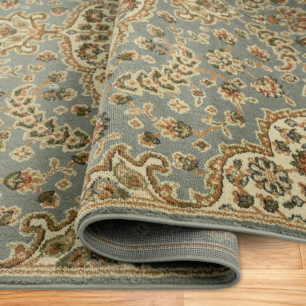 Dynamix Royalty Medallion Traditional Area Rug, Blue/Ivory