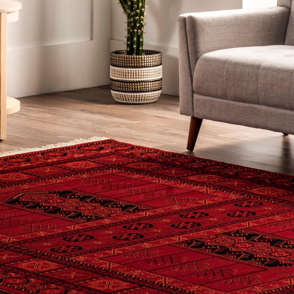 Billie Red Medallion Power Loomed Area Rug