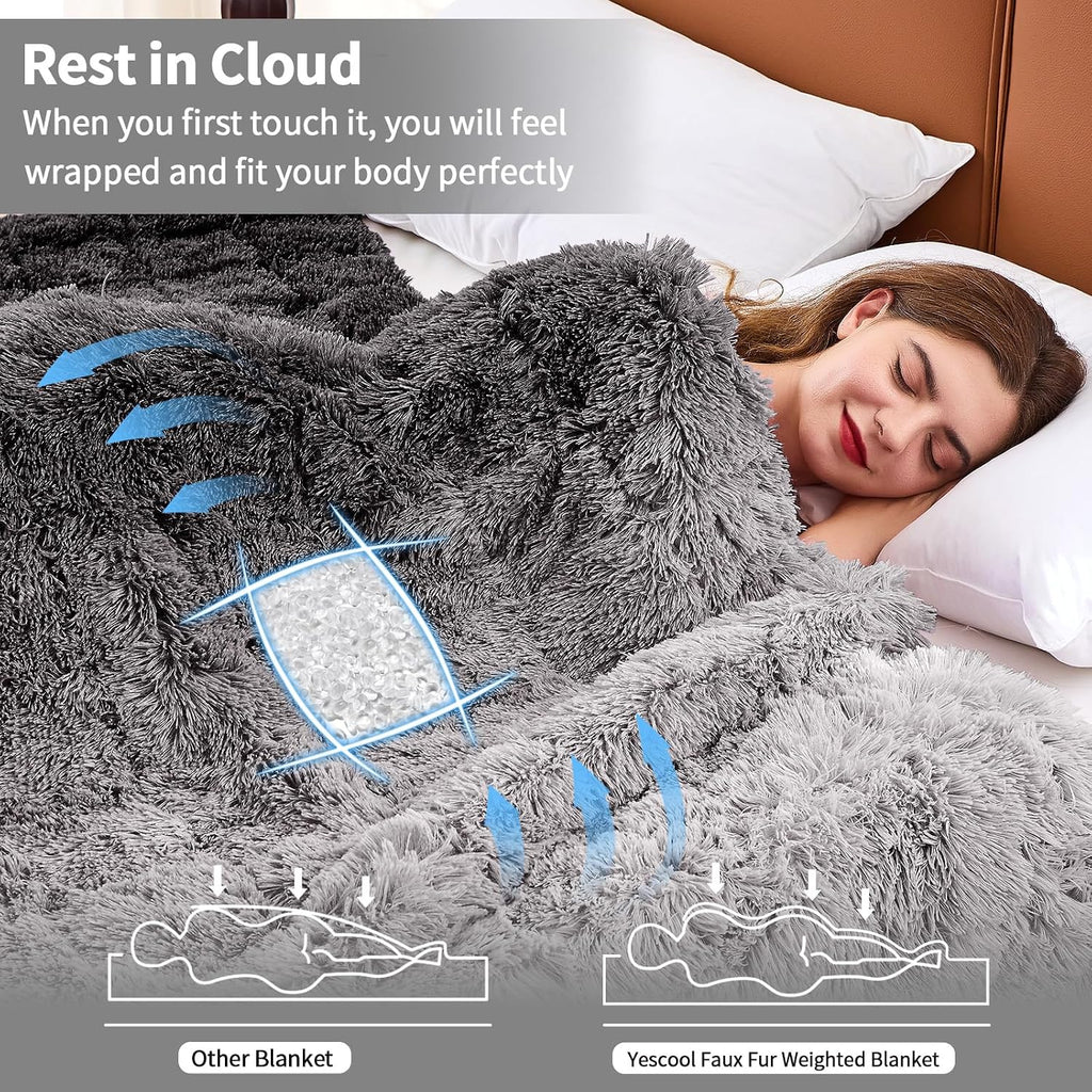 Weighted Blanket for Adults (15 lbs, 60" x 80", Smoke Gray) Heavy Blanket for Sleeping Perfect for 140-160 lbs, Queen