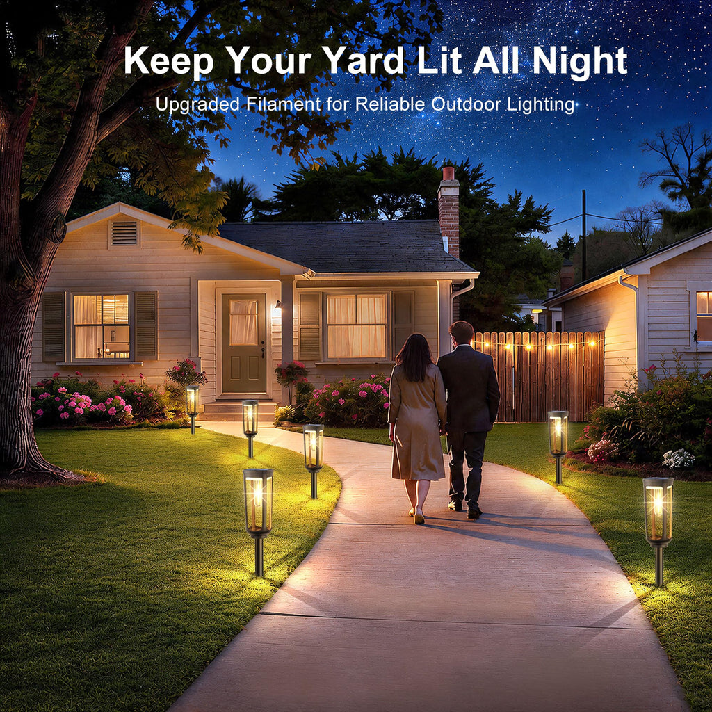 Solar Pathway Lights Outdoor Waterproof, 8 Pack Solar Walkway Lights