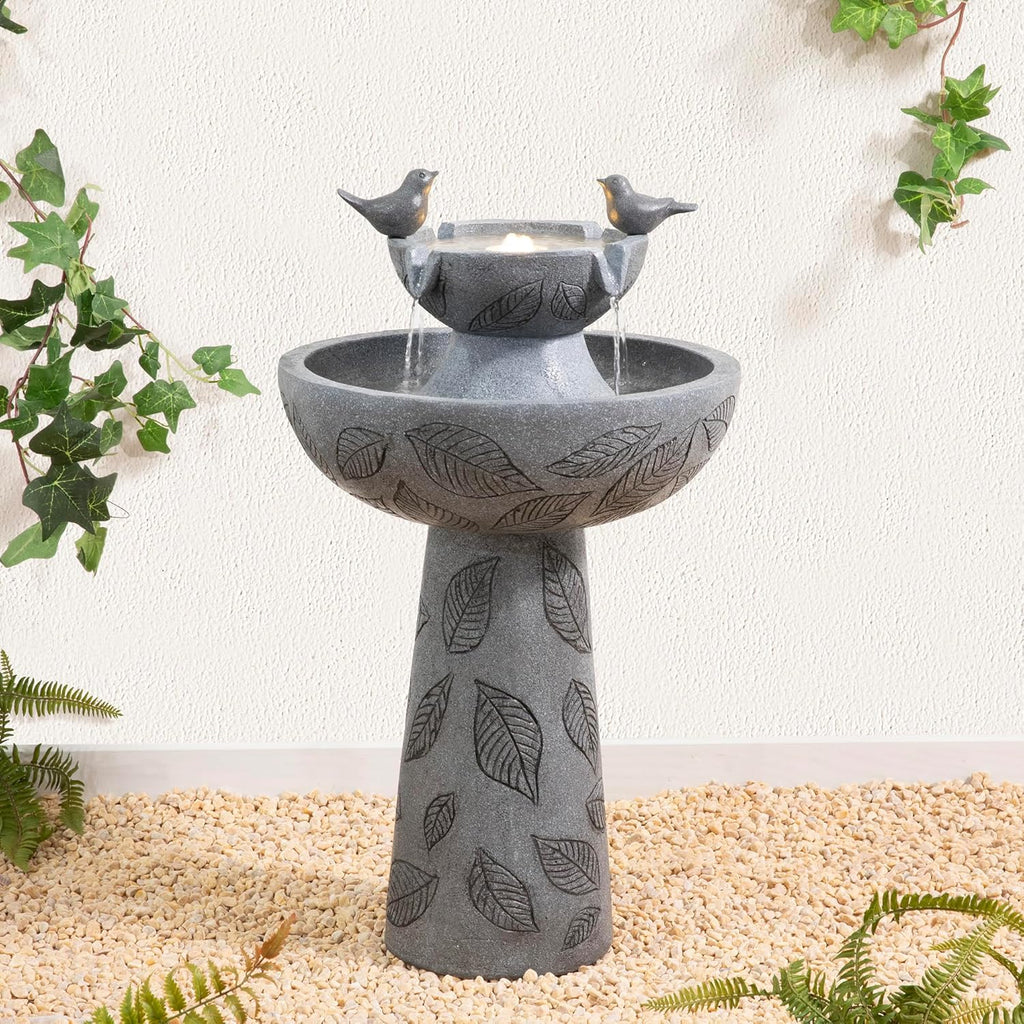 Outdoor Water Fountain with Lights & Pump