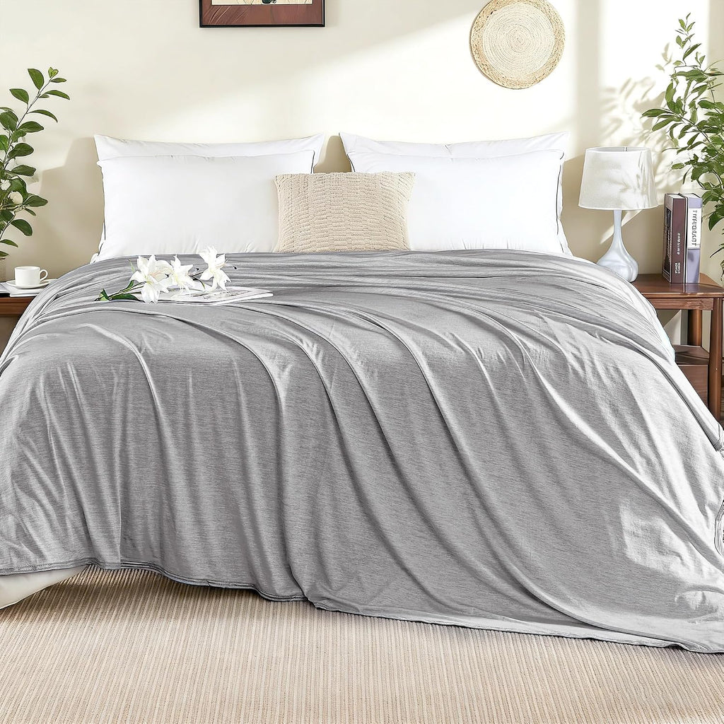 Cooling Blanket for Hot Sleepers King Size 108''×90'', Summer Blanket Thin Lightweight Breathable, Absorbs Sweat Heat