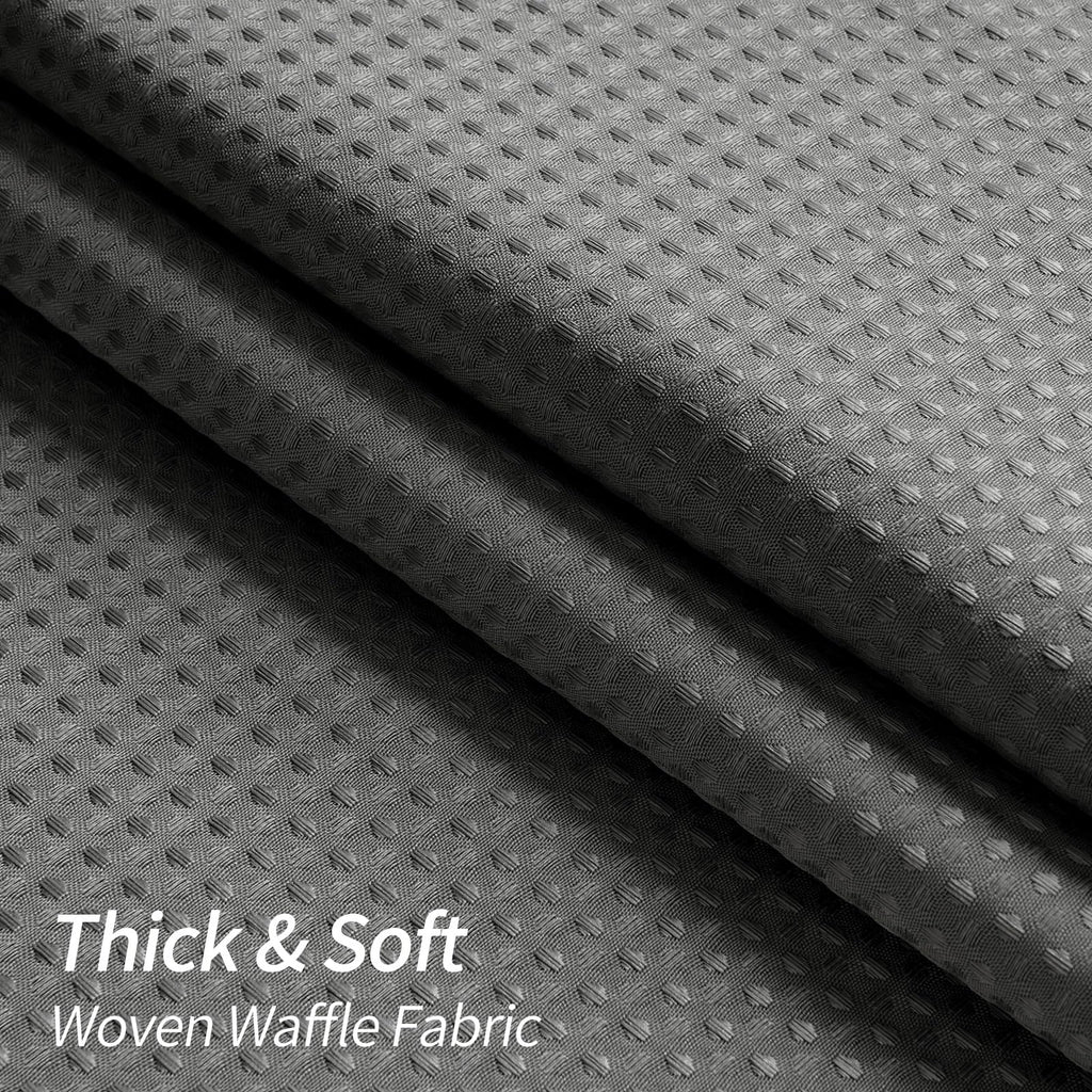Dark Grey Luxury Weighted Textured Fabric Shower Curta, 72x84