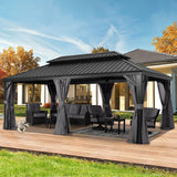 Hardtop Gazebo 12x20 - Outdoor Metal Hard Top Gazebo