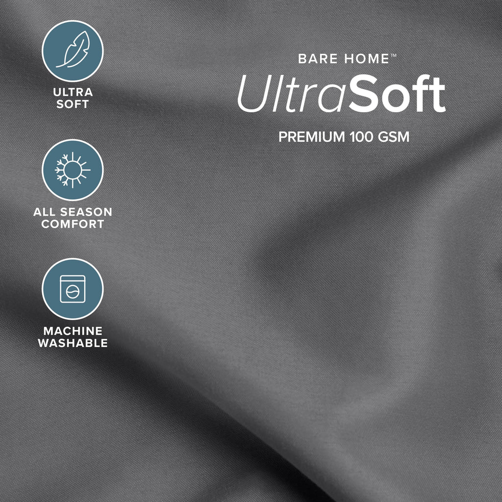 Deep Pocket 22" Sheet Set 1800 Ultra-Soft (King, Grey)