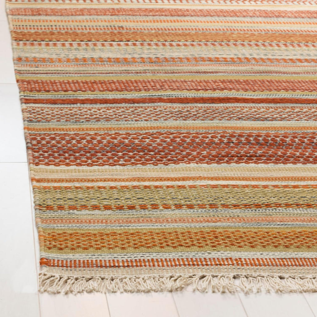 Striped Kilim Collection Beige STK311A Handmade Flatweave Wool Area Rug