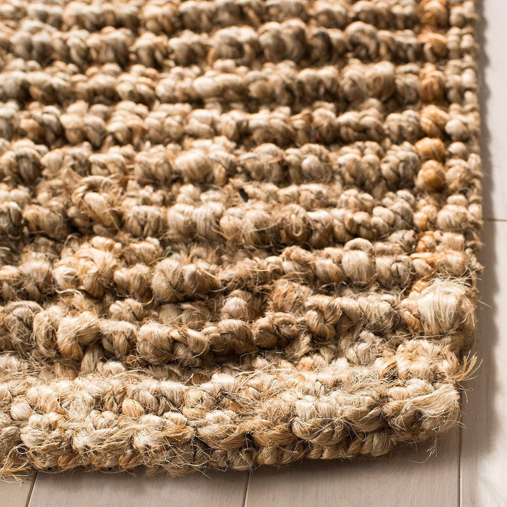 Natural Fiber Collection Runner Rug - 2' x 6', Natural Brown, Handmade Jute, Farmhouse Style, Chunky Textured Thick