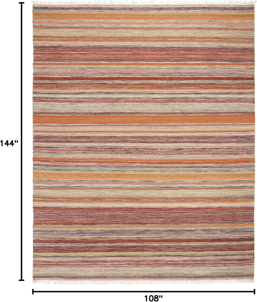 Striped Kilim Collection Beige STK311A Handmade Flatweave Wool Area Rug