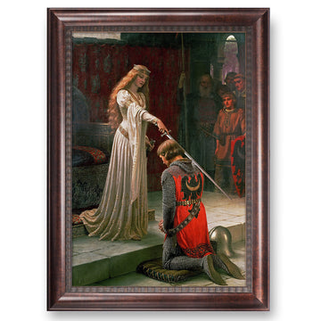 The Accolade (1901) by Edmund Leighton, Dark Brown Framed Art