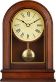 Bulova B7467 Hardwick Mantel Clock | Traditional Hardwood Case with Walnut Finish | Roman Numerals | Elegant Timepiece