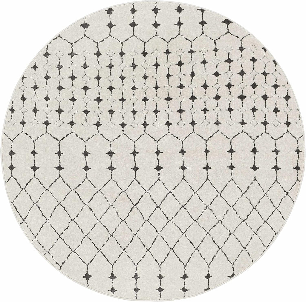 Chubbuck Living Room, Bedroom Area Rug - Trellis Geometric Diamond Lattice - Bohemian Moroccan Modern Contemporary
