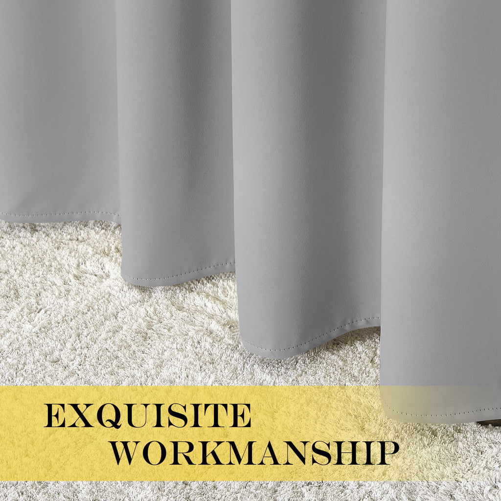 Blackout Curtain & Drape 84 inch Length - (Silver Grey Color) Noise Reducing Drapery /Farmhouse, 52 inch Wide, Sold