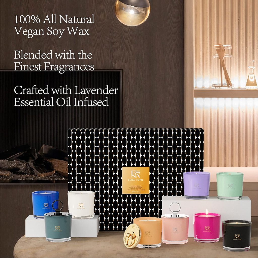 Luxury Aromatherapy Scented Candle Gift Set 9 Votive Candle Archive Set Packed to Perfection in Premium Magnetic Gift - Set of 9