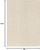 LUXE WEAVERS Modern Geometric Wave Cream 8x10 Area Rug