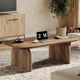 Rectangle Coffee Table, 47-Inch Wood Rectangular Living Room Table
