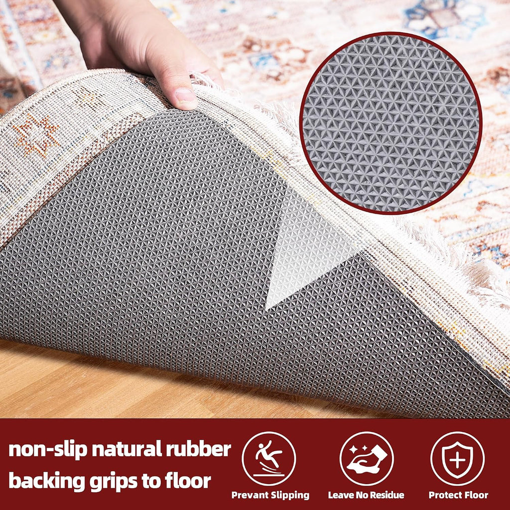 BAGAIL Felt and Natural Rubber Backing Rug Pads 1/4" Thick, 2 x 3 Ft Non Slip Carpet Gripper Keep Rugs in Place - Set of 6