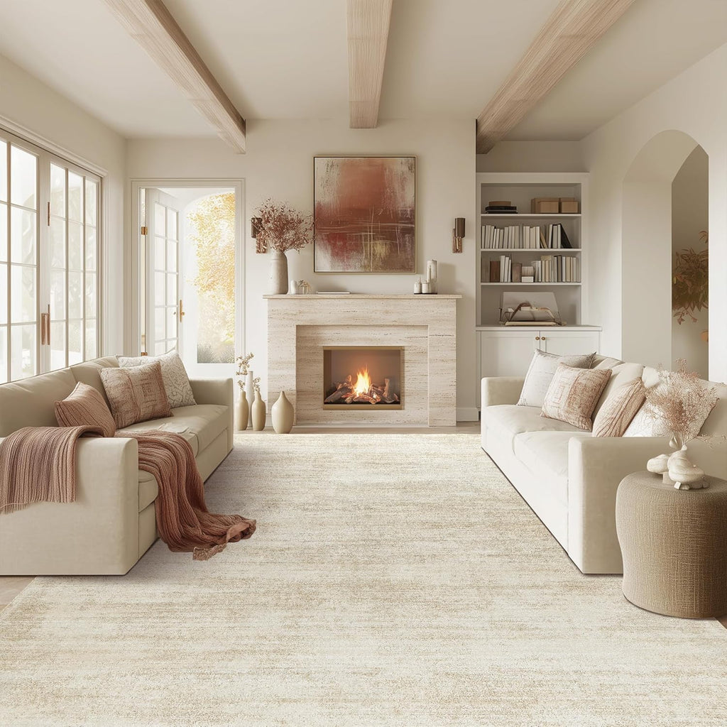9x12 Area Rug for Living Room,Washable Neutral Farmhouse Abstract Extra Large Boho Bedroom Dining Ro