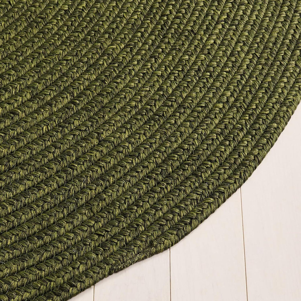 Braided Indoor/Outdoor Washable Oval Rug, Green BRD315A