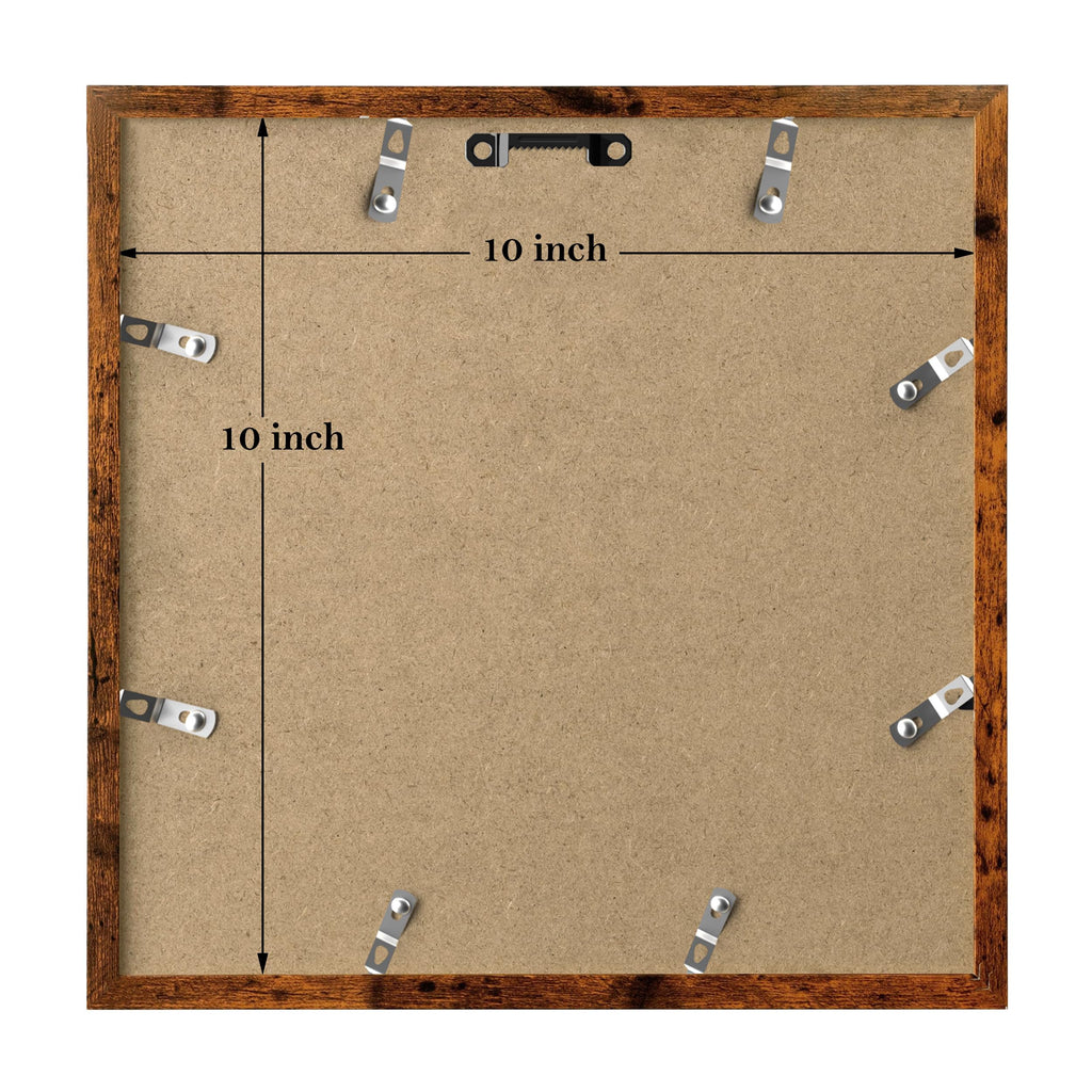 10x10 Picture Frames Set of 9 Classic Gallery Wall Frame Set Displays 5x5 Photo with Mat or 10x10 without Mat, Square