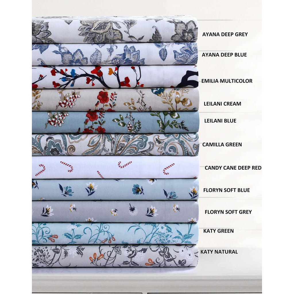 Extra Deep Pocket Flannel Sheet Set, Ayana Grey