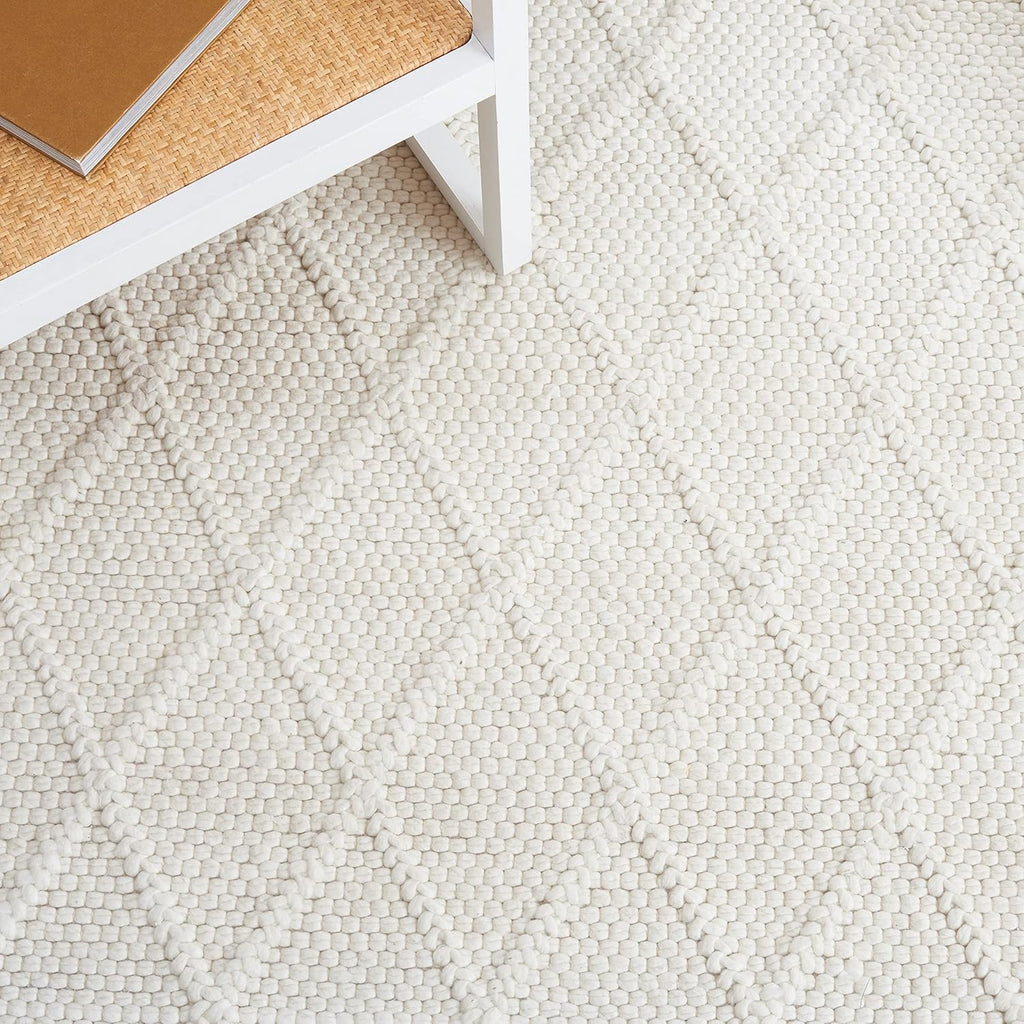 Natura X-Large Area Rug - 12' x 15', Ivory & Ivory, Handmade Wool & Viscose