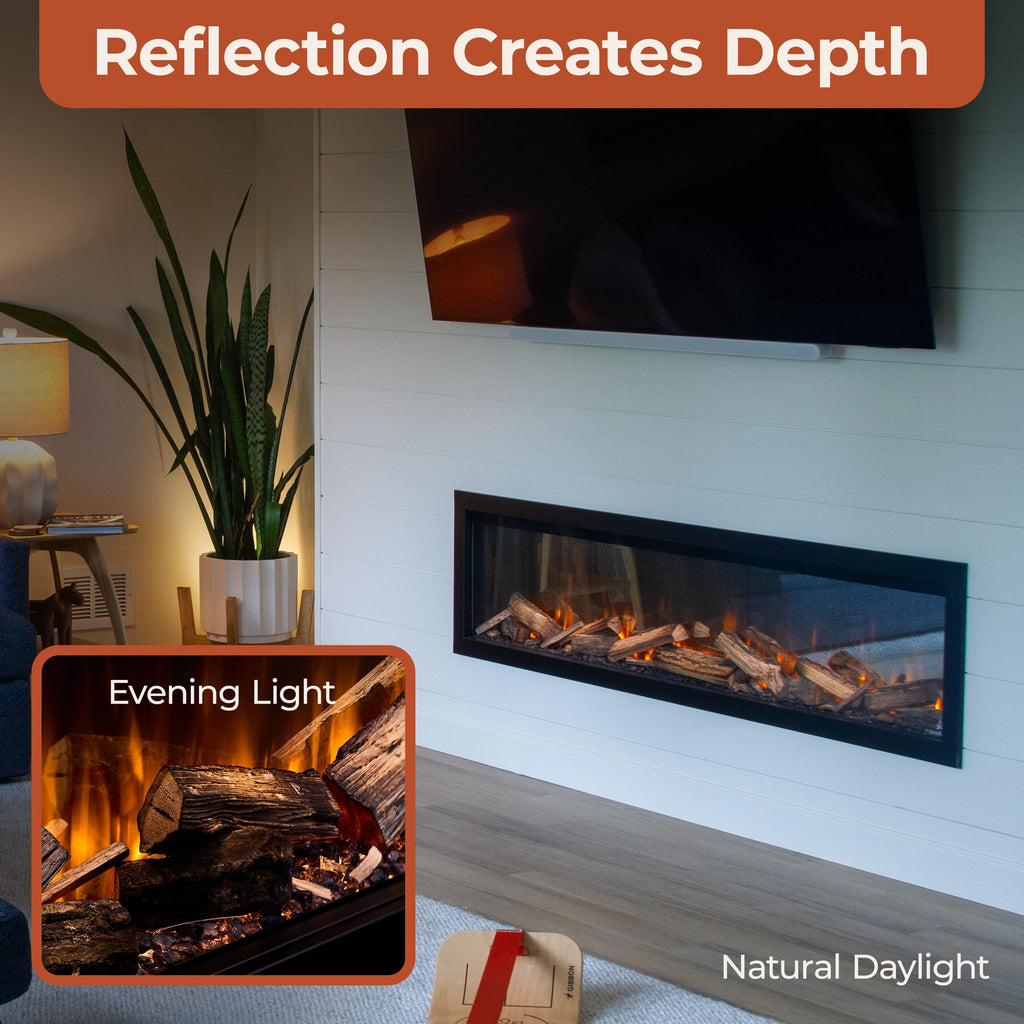 Nordeast 64" Linear Electric Fireplace Insert - Oak