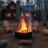 36 Inch Fire Pit Ring with Cooking Grate - Heavy-Duty Steel
