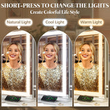 Vanity Mirror with Lights 32"x22", Lighted Makeup Mirror, Large Vanity Mirror, Touch Sensor with 3-Color Lighting, USB