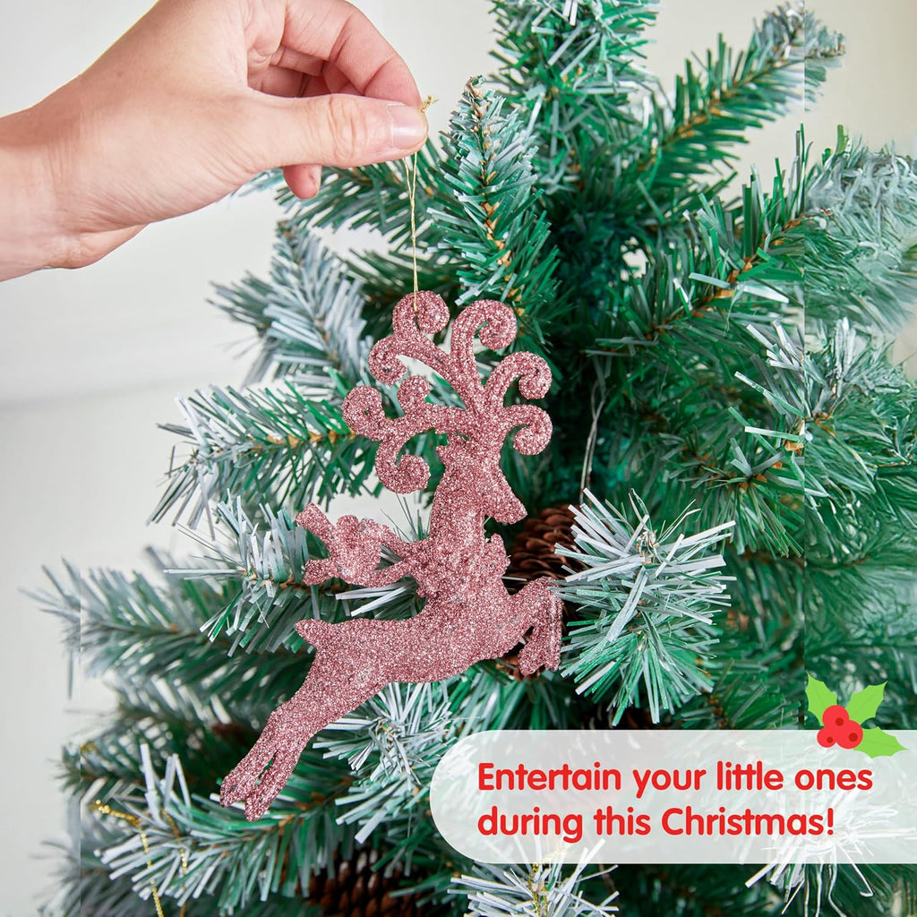 66 Pcs Pink Christmas Balls Ornaments Set, Christmas Tree Ornaments Shatterproof Plastic for Xmas Hanging Decoration