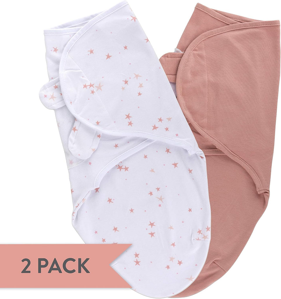 Adjustable Swaddles, Baby Swaddles, Swaddle Sack for Baby Girl, 100% Cotton, 2 Pack (Dusty