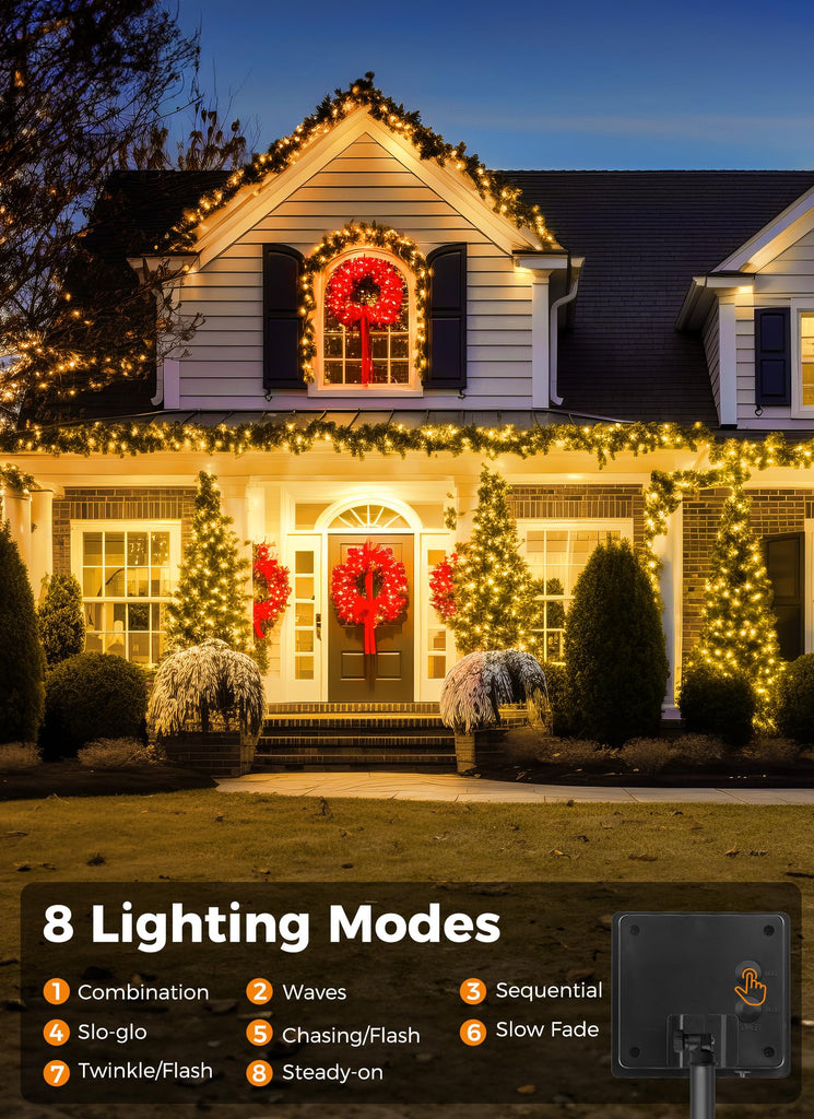 Solar String Lights Outdoor Waterproof, 2 Pack Total 400 LED