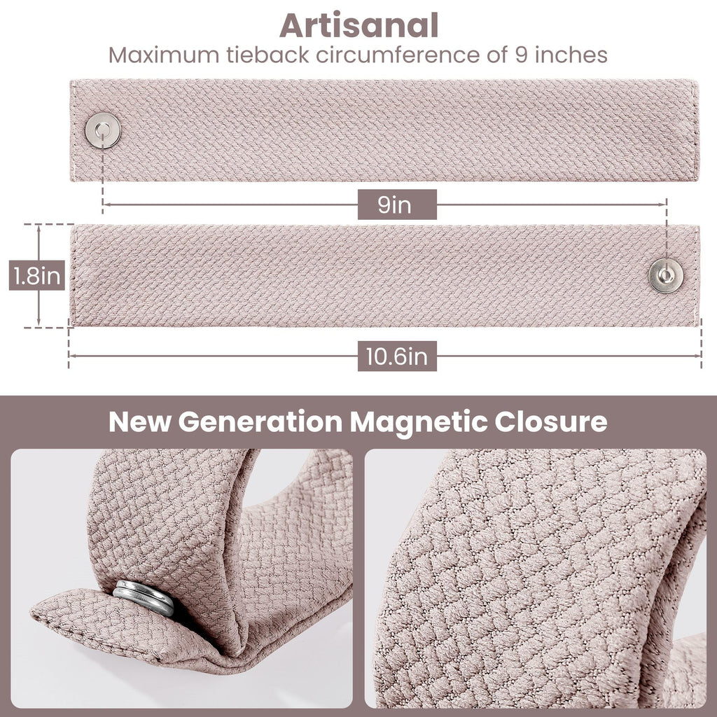 Magnetic Curtain Tiebacks 2 Pack, Perfect for Thin, Short Drapes, Not for Heavy or Long Fabrics, Holdbacks, Pull