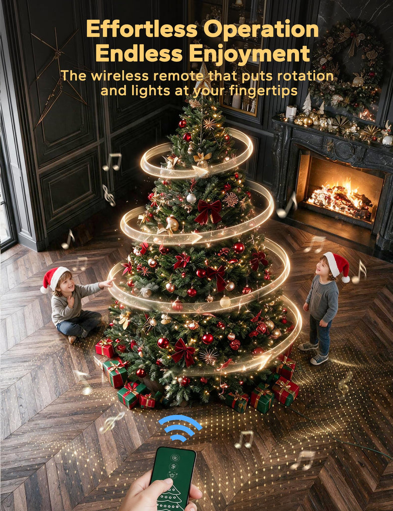 Musical 360° Rotating Christmas Tree Stand with Remote, Fits 9ft/120lb