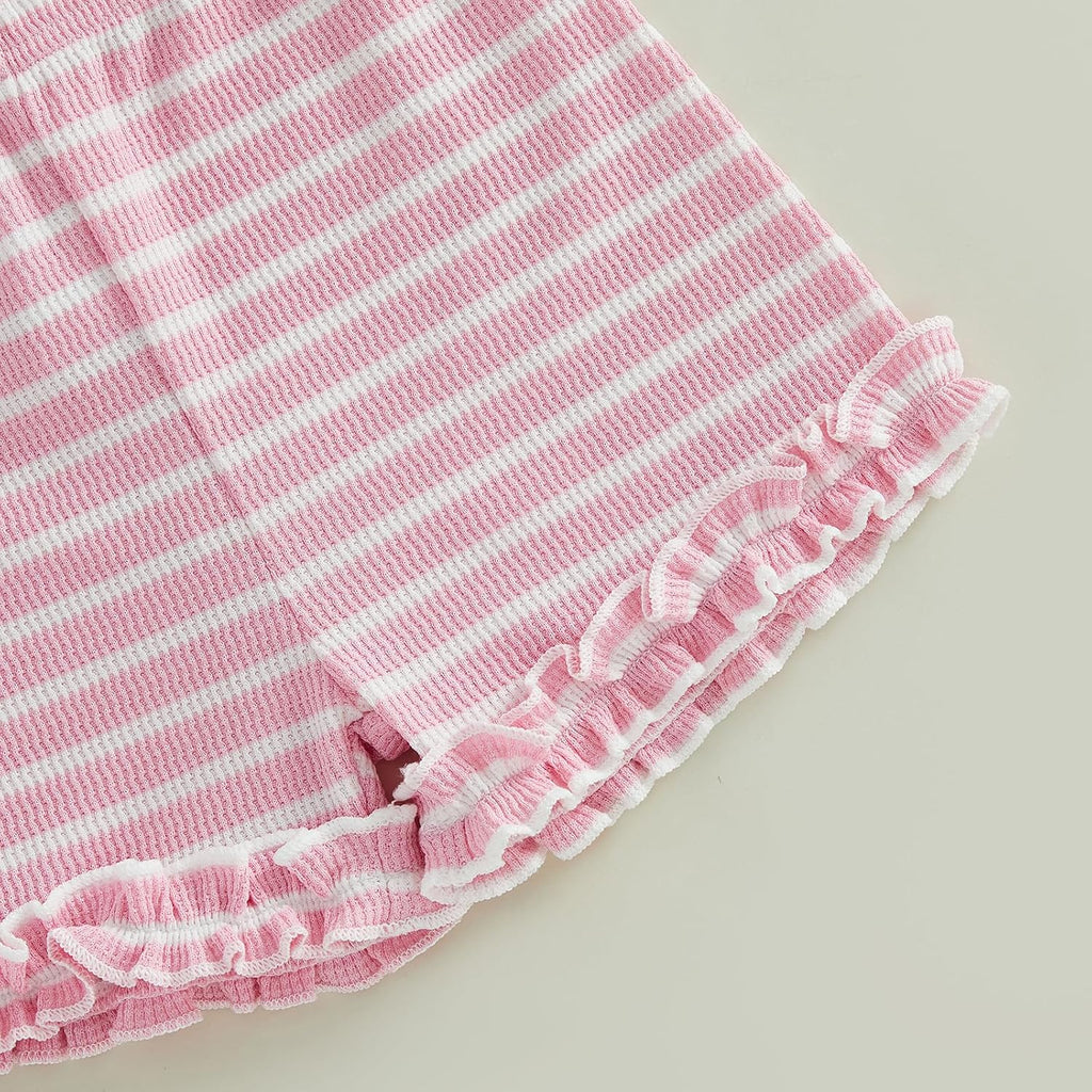 Toddler Baby Girl Summer Outfit Tank Tops Ruffle Shorts Set